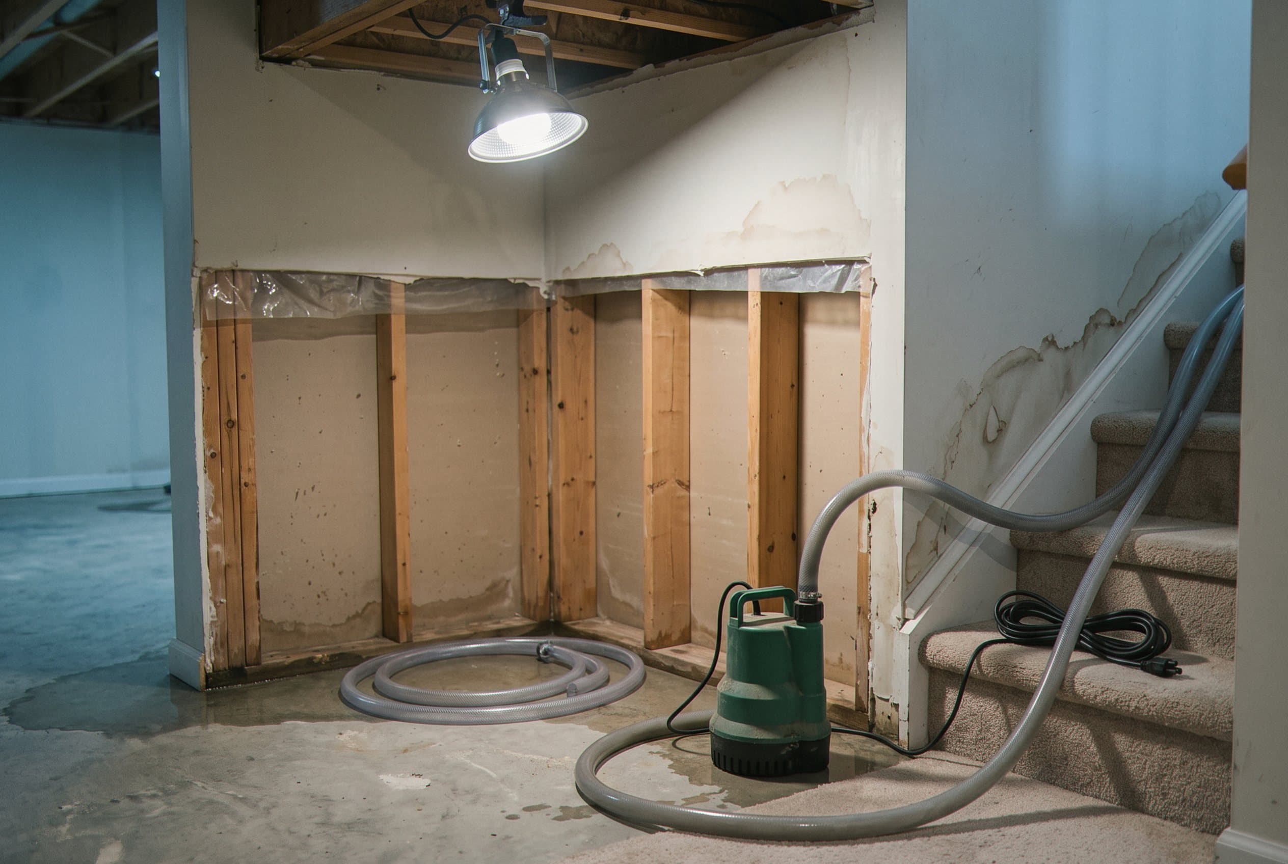 Trucks pumps positioned water removal