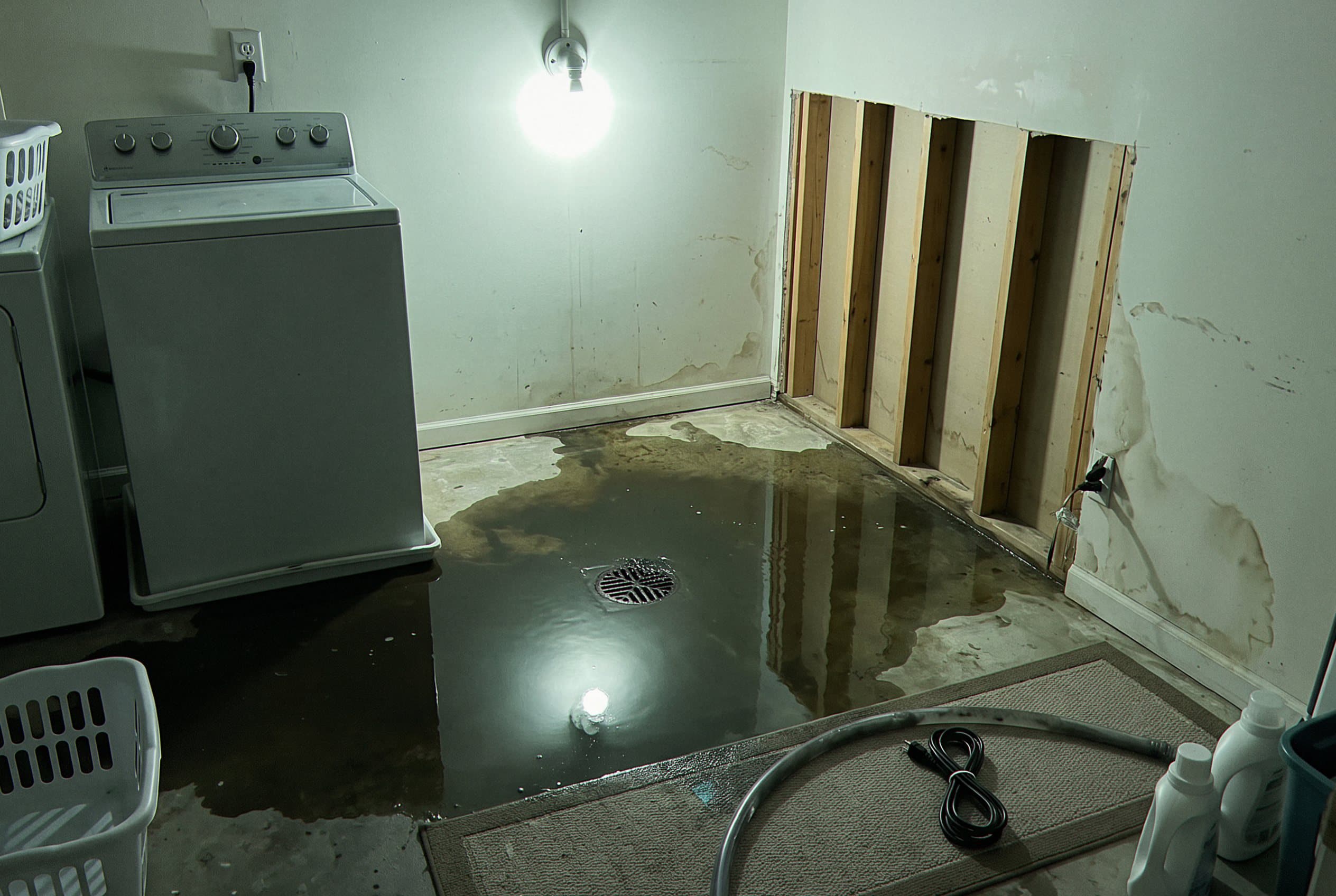 Contaminated water covering residential floor