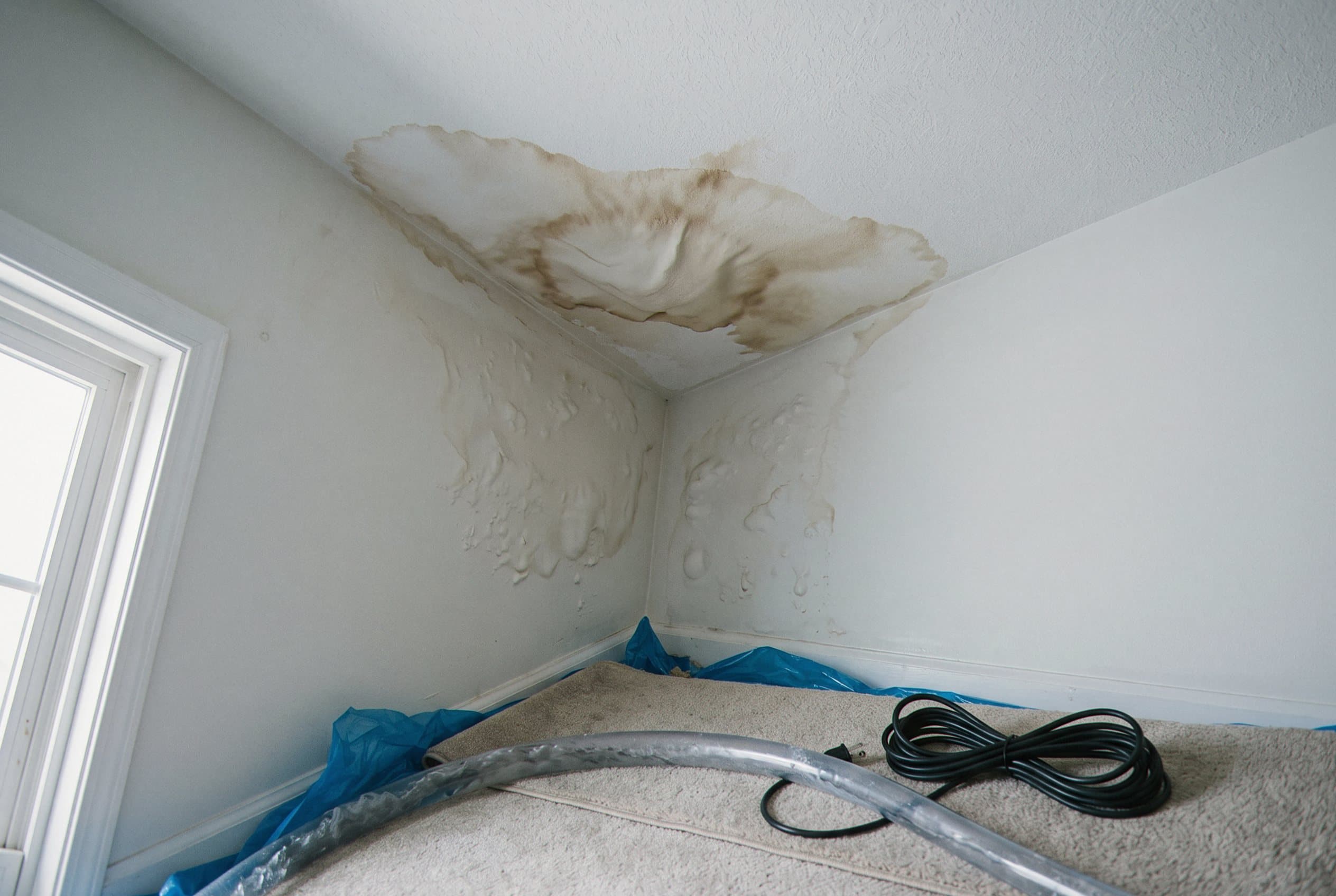 Drywall discolored stained hidden leak